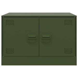 Tavolino da Salotto Verde Oliva 67x50x44 cm in Acciaio 841731