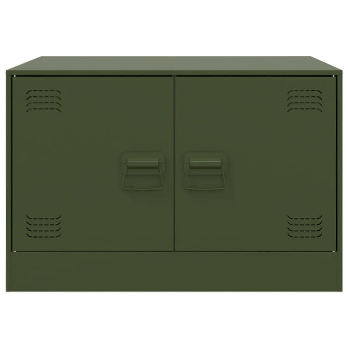 Tavolino da Salotto Verde Oliva 67x50x44 cm in Acciaio 841731