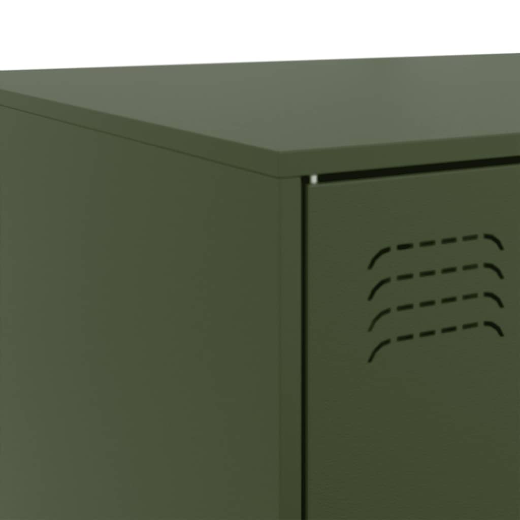 Tavolino da Salotto Verde Oliva 67x50x44 cm in Acciaio 841731