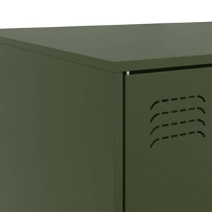 Tavolino da Salotto Verde Oliva 67x50x44 cm in Acciaio 841731