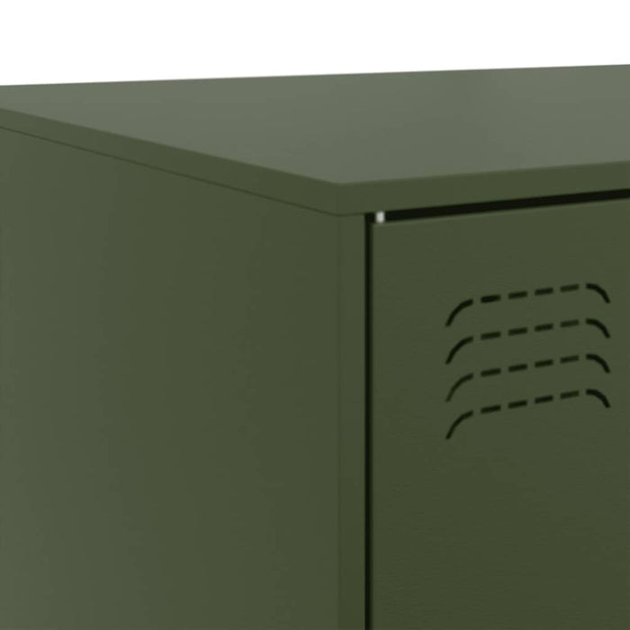 Tavolino da Salotto Verde Oliva 67x50x44 cm in Acciaio 841731