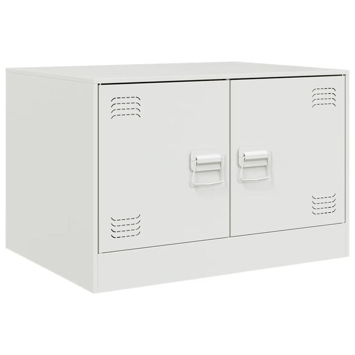 Tavolino da Salotto Bianco 67x50x44 cm in Acciaio