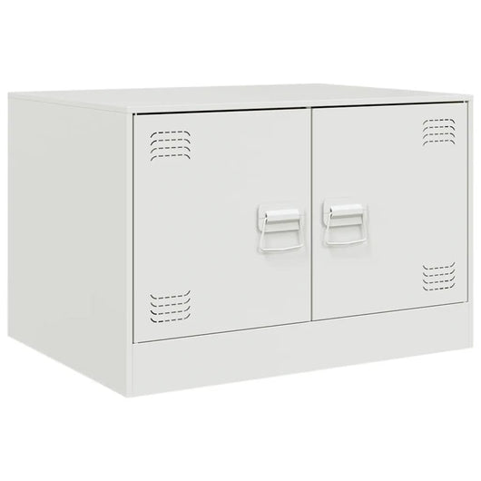 Tavolino da Salotto Bianco 67x50x44 cm in Acciaio 841732