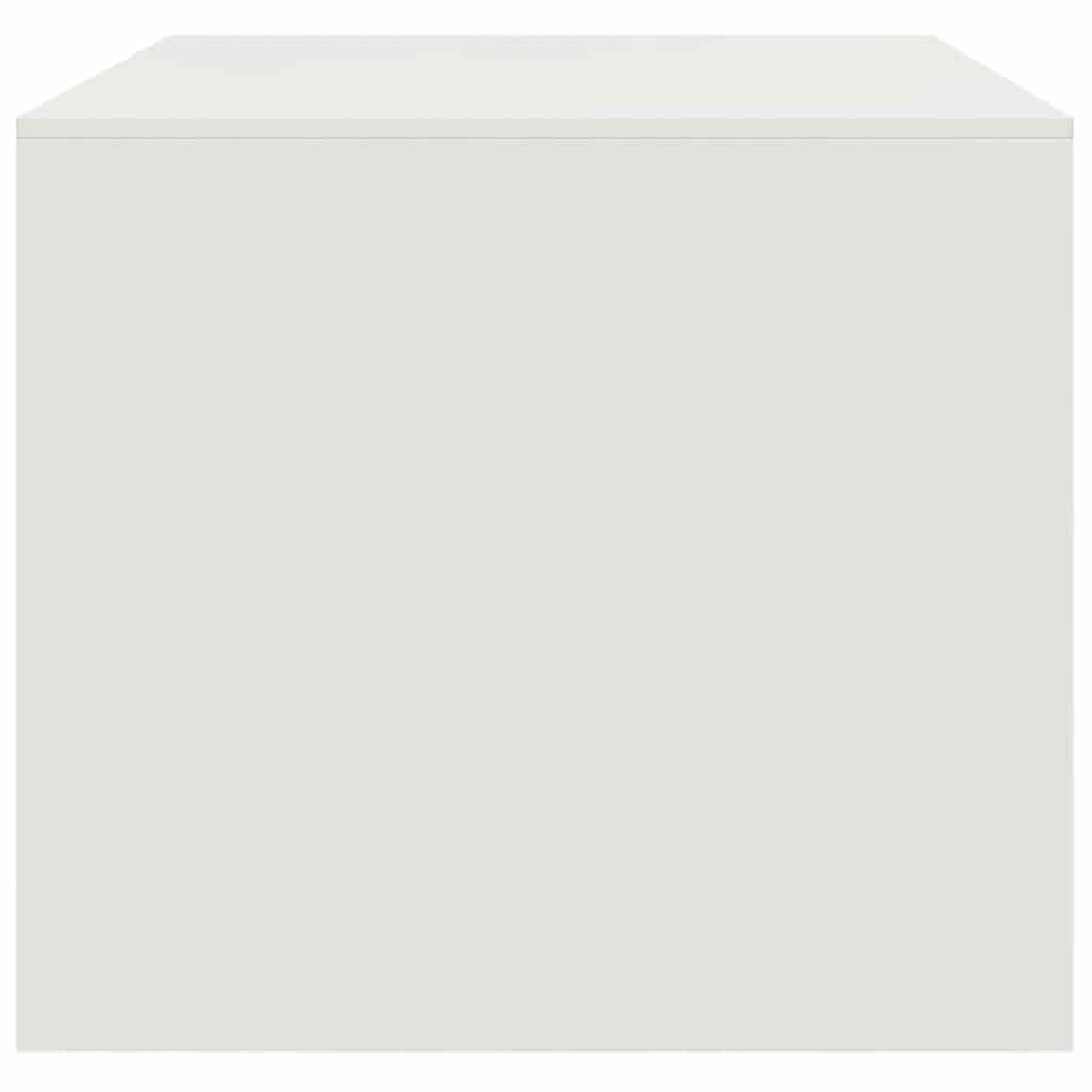 Tavolino da Salotto Bianco 67x50x44 cm in Acciaio