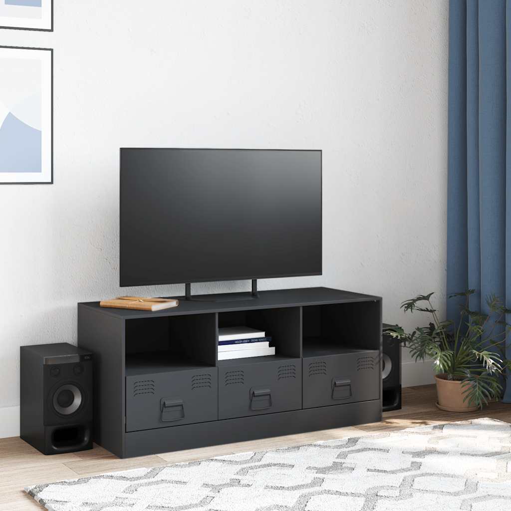 Mobile Porta TV-Mobile per TV-Credenza TV Antracite 99x39x44 cm in Acciaio 656383