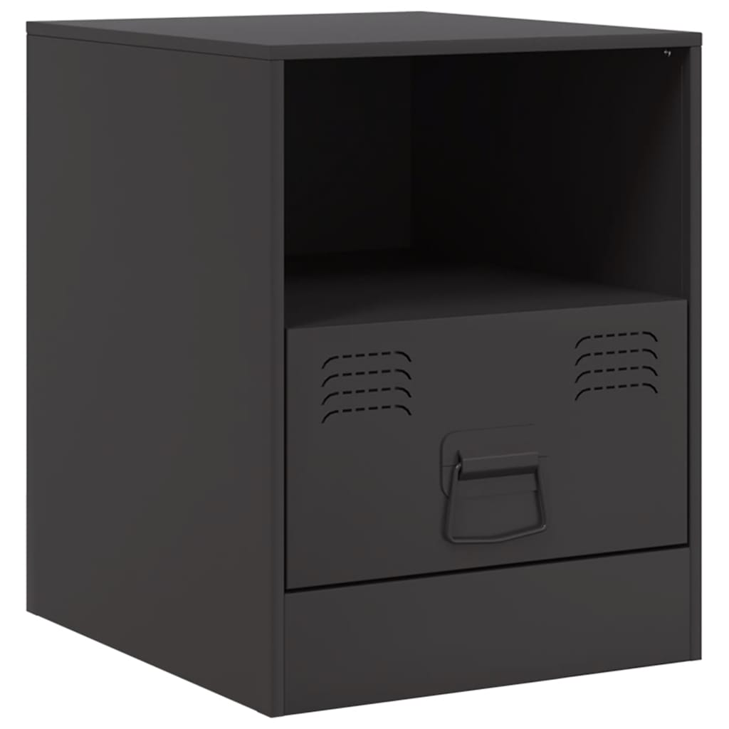 Comodino Nero 34,5x39x44 cm in Acciaio 841751
