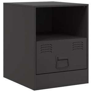 Comodino Nero 34,5x39x44 cm in Acciaio 841751