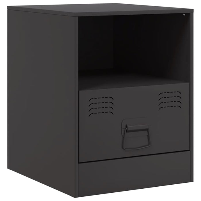 Comodino Nero 34,5x39x44 cm in Acciaio 841751
