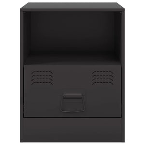 Comodino Nero 34,5x39x44 cm in Acciaio