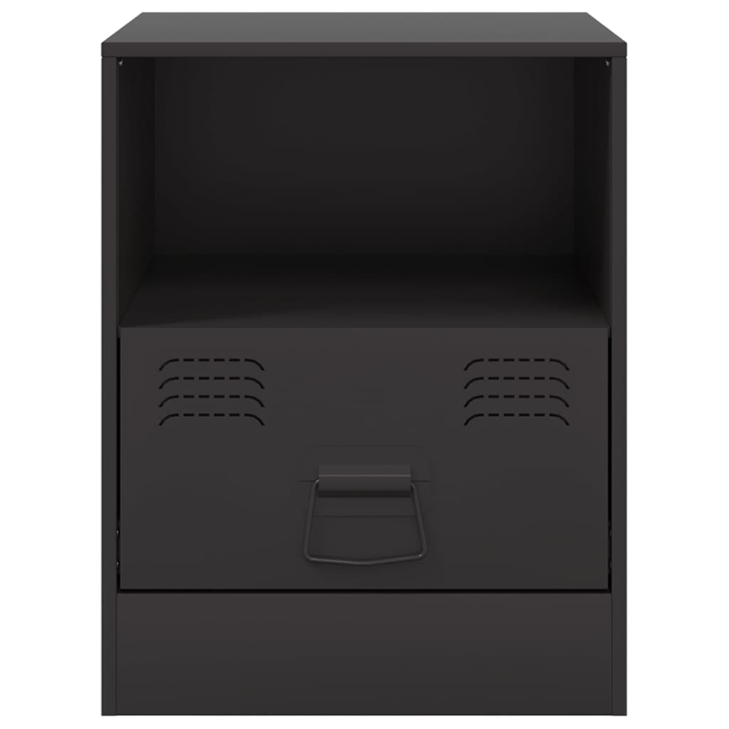 Comodino Nero 34,5x39x44 cm in Acciaio 841751