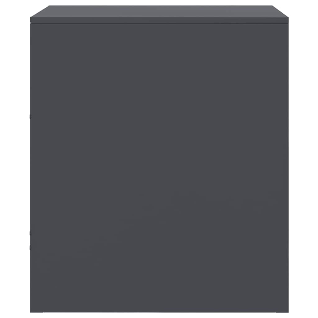 Comodino Antracite 34,5x39x44 cm in Acciaio 841755