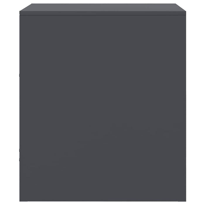 Comodino Antracite 34,5x39x44 cm in Acciaio 841755