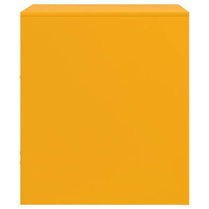 Comodini 2 pz Giallo Senape 34,5x39x44 cm in Acciaio