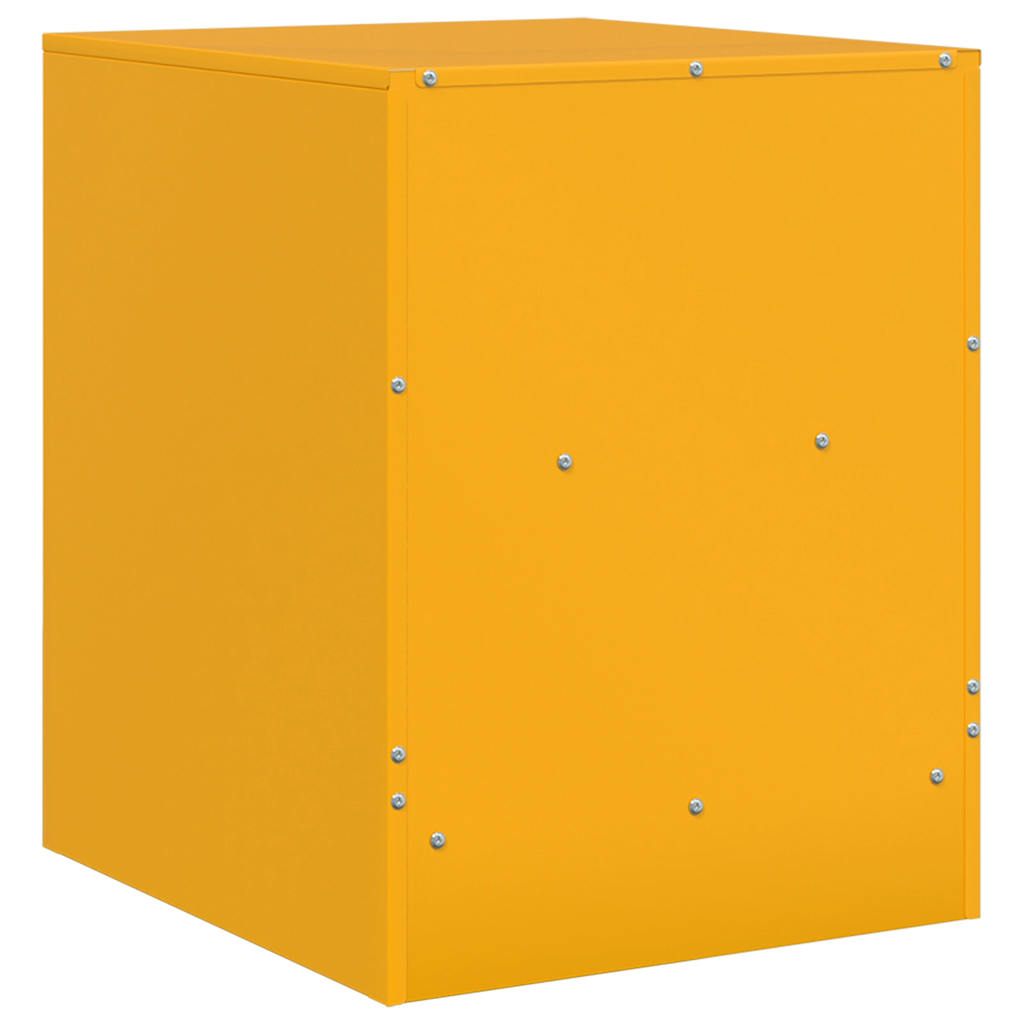 Comodini 2 pz Giallo Senape 34,5x39x44 cm in Acciaio 841758
