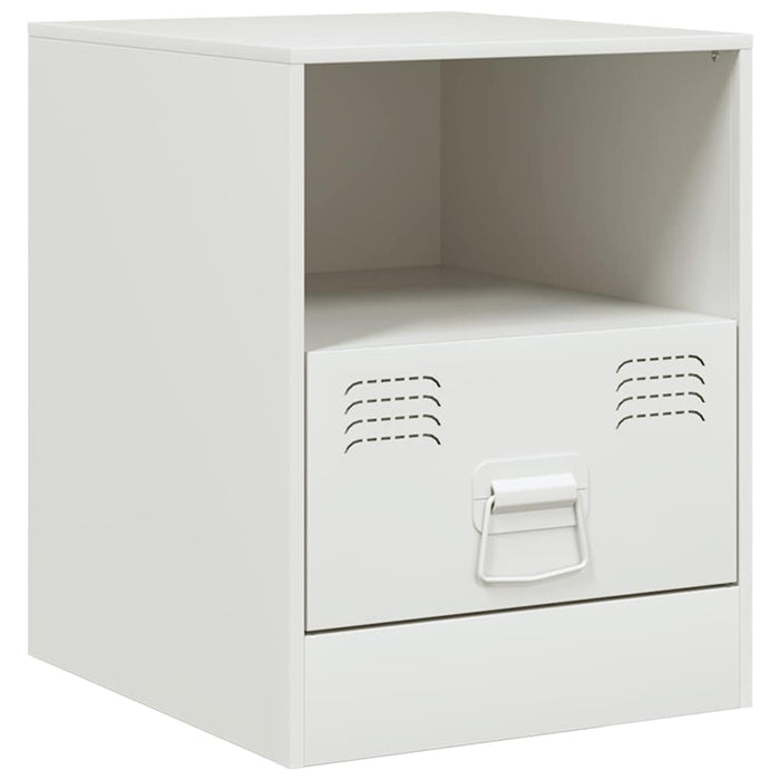 Comodino Bianco 34,5x39x44 cm in Acciaio 841761