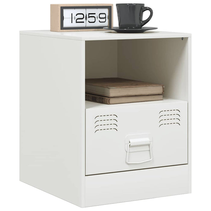 Comodino Bianco 34,5x39x44 cm in Acciaio 841761