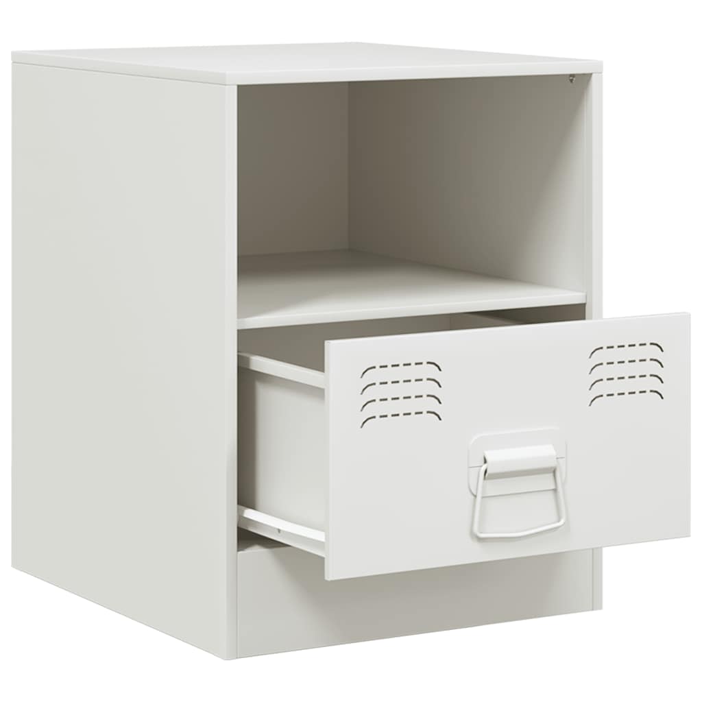 Comodino Bianco 34,5x39x44 cm in Acciaio 841761