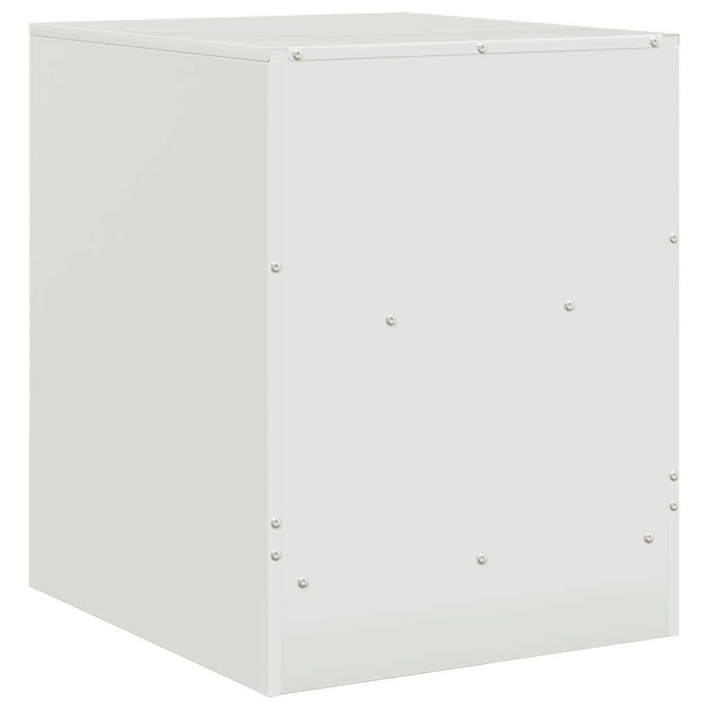 Comodino Bianco 34,5x39x44 cm in Acciaio 841761