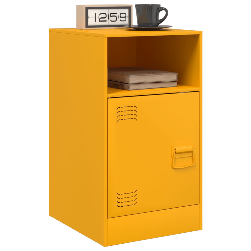 Comodino Giallo Senape 34,5x39x62 cm in Acciaio 841769