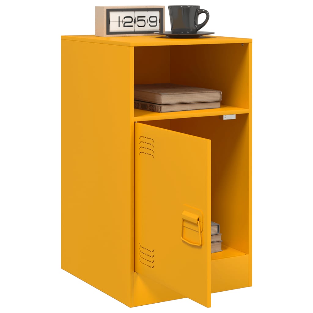 Comodini 2 pz Giallo Senape 34,5x39x62 cm in Acciaio 841770