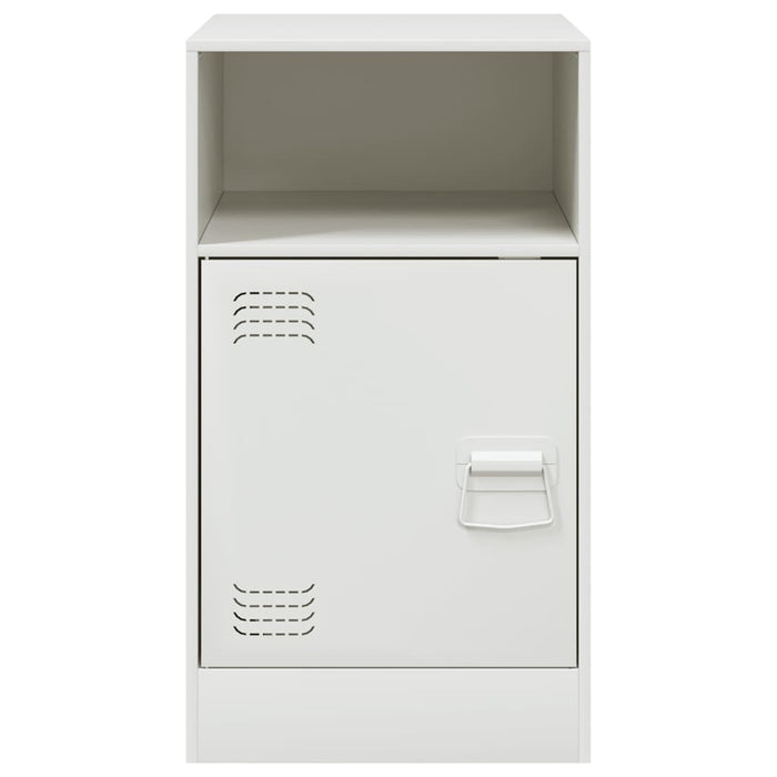 Comodino-Tavolino da notte Bianco 34,5x39x62 cm in Acciaio 836051