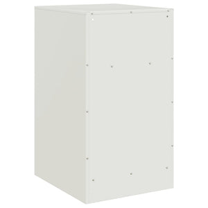Comodino-Tavolino da notte Bianco 34,5x39x62 cm in Acciaio 836051