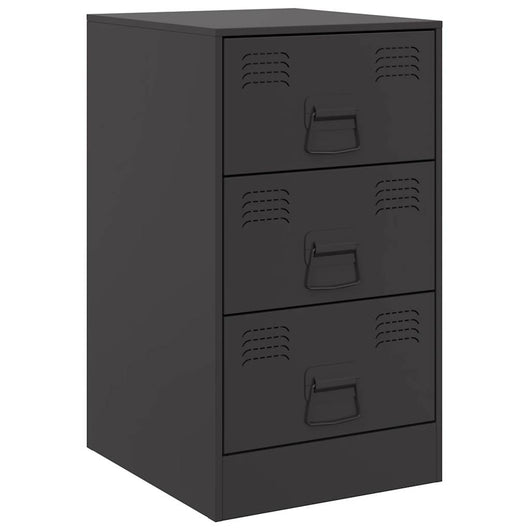 Comodino Nero 34,5x39x62 cm in Acciaio 841775