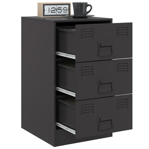 Comodino Nero 34,5x39x62 cm in Acciaio 841775