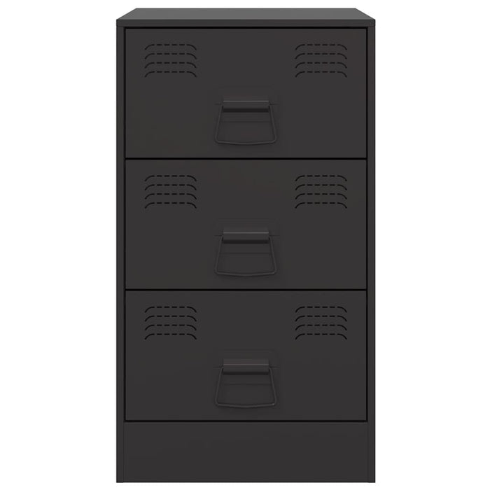 Comodino-Tavolino da notte Nero 34,5x39x62 cm in Acciaio