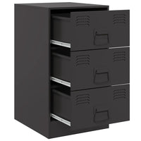 Comodino Nero 34,5x39x62 cm in Acciaio 841775