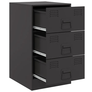 Comodino Nero 34,5x39x62 cm in Acciaio 841775