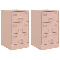 Comodini 2 pz Rosa 34,5x39x62 cm in Acciaio 841778