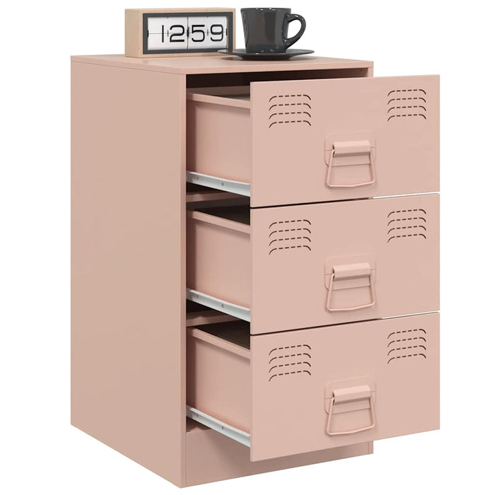 Comodini 2 pz Rosa 34,5x39x62 cm in Acciaio 841778