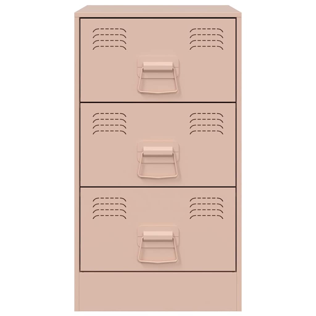 Comodini 2 pz Rosa 34,5x39x62 cm in Acciaio 841778