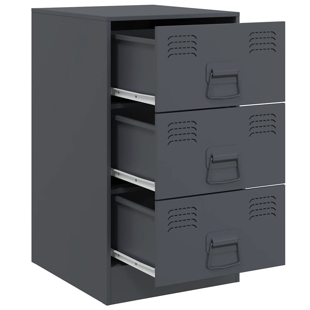 Comodini 2 pz Antracite 34,5x39x62 cm in Acciaio 841780