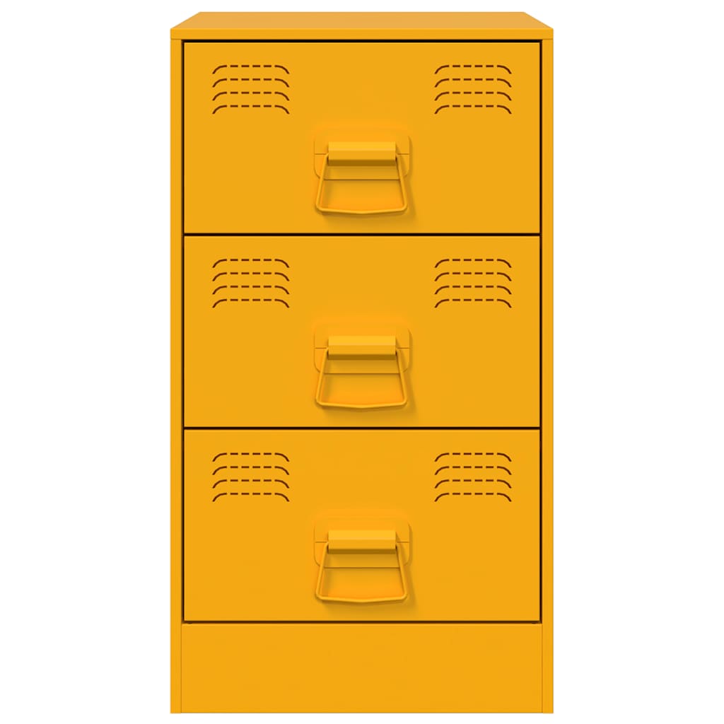 Comodino Giallo Senape 34,5x39x62 cm in Acciaio 841781