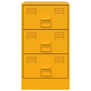 Comodino-Tavolino da notte Giallo Senape 34,5x39x62 cm in Acciaio