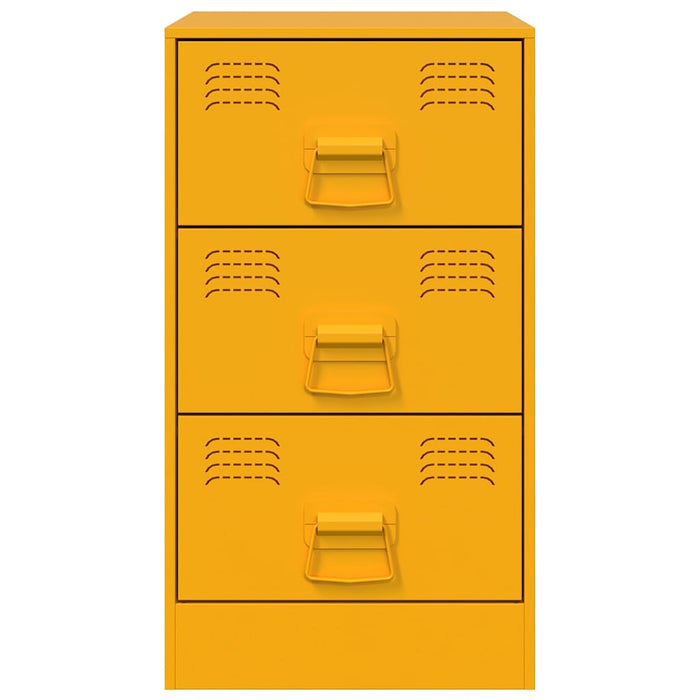 Comodino-Tavolino da notte Giallo Senape 34,5x39x62 cm in Acciaio