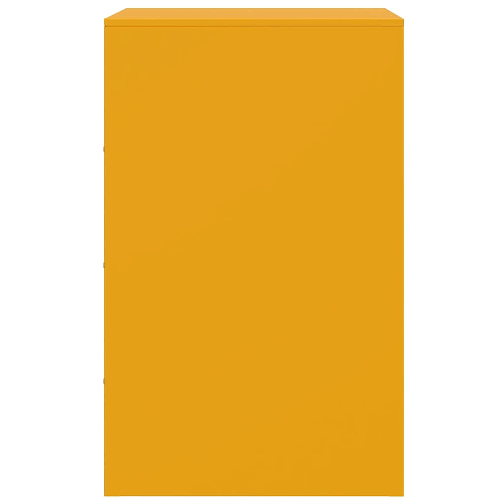 Comodino-Tavolino da notte Giallo Senape 34,5x39x62 cm in Acciaio