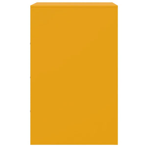 Comodino-Tavolino da notte Giallo Senape 34,5x39x62 cm in Acciaio