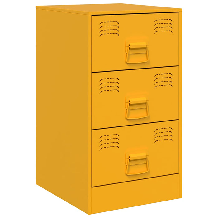 Comodini 2 pz Giallo Senape 34,5x39x62 cm in Acciaio 841782