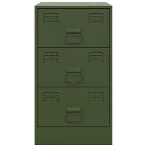 Comodino Verde Oliva 34,5x39x62 cm in Acciaio 841783