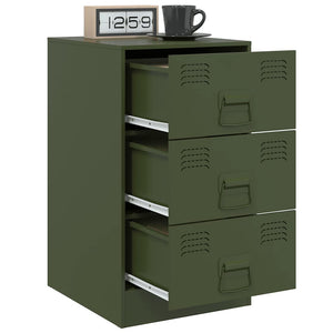 Comodini 2 pz Verde Oliva 34,5x39x62 cm in Acciaio 841784