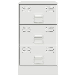 Comodino-Tavolino da notte Bianco 34,5x39x62 cm in Acciaio 343084