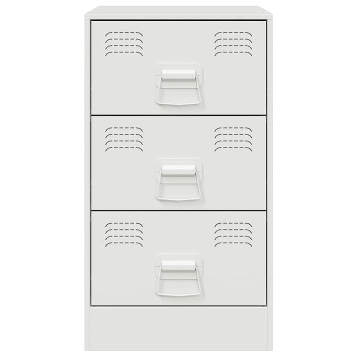 Comodino-Tavolino da notte Bianco 34,5x39x62 cm in Acciaio 343084