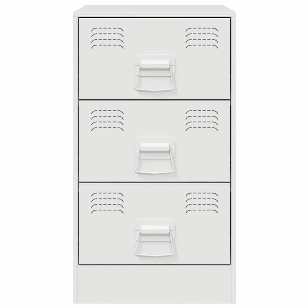 Comodino Bianco 34,5x39x62 cm in Acciaio 841785