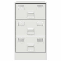 Comodino Bianco 34,5x39x62 cm in Acciaio 841785