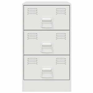 Comodino Bianco 34,5x39x62 cm in Acciaio 841785