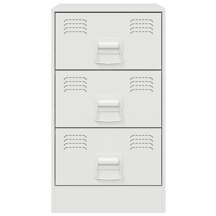 Comodino Bianco 34,5x39x62 cm in Acciaio 841785