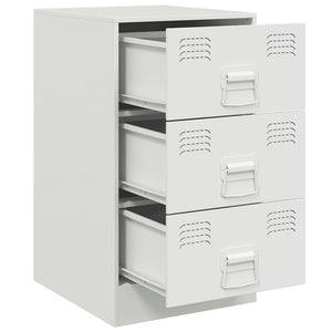 Comodino Bianco 34,5x39x62 cm in Acciaio 841785